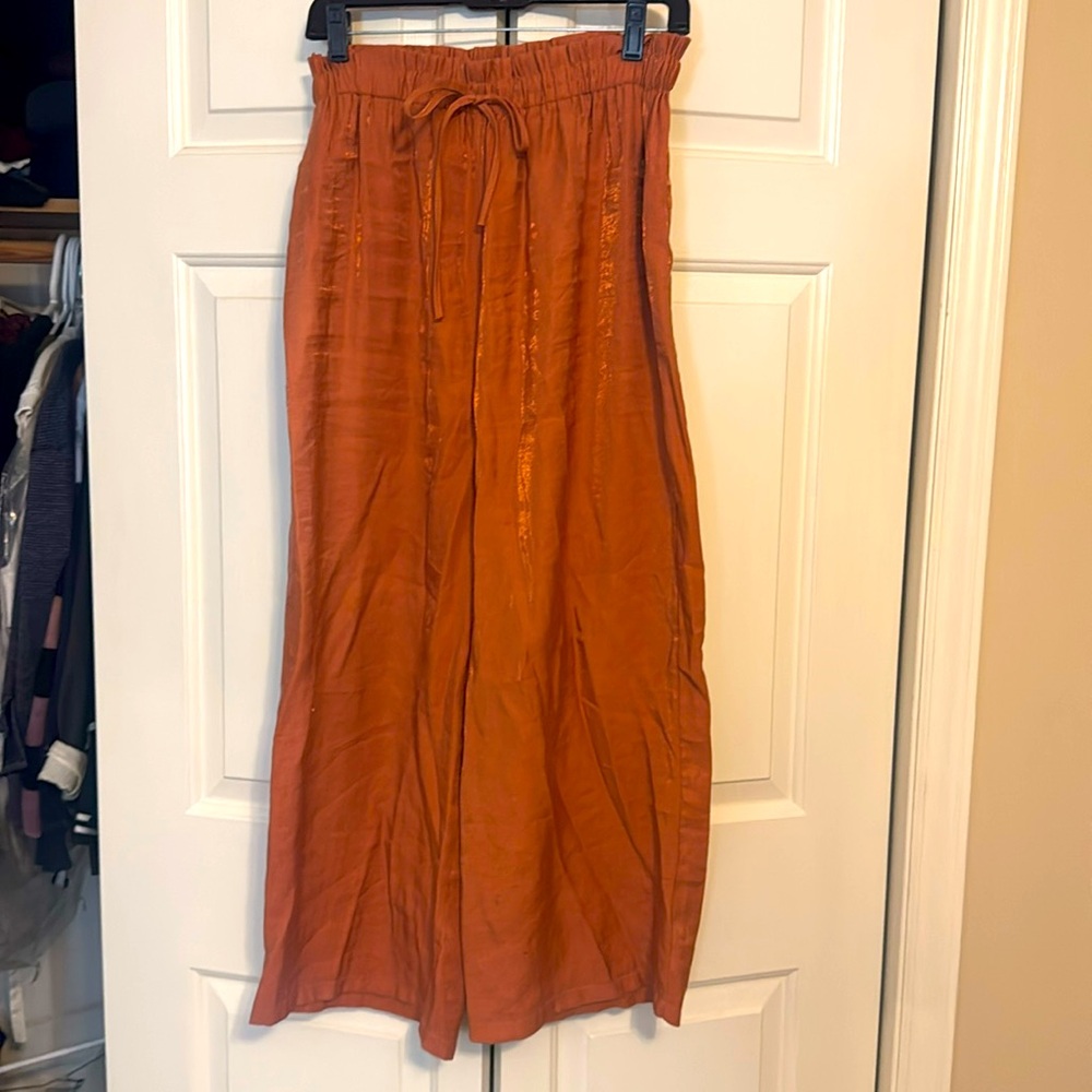 BY SWAN PARIS Orange Pant with Gold Sheen throughout that is simply divine